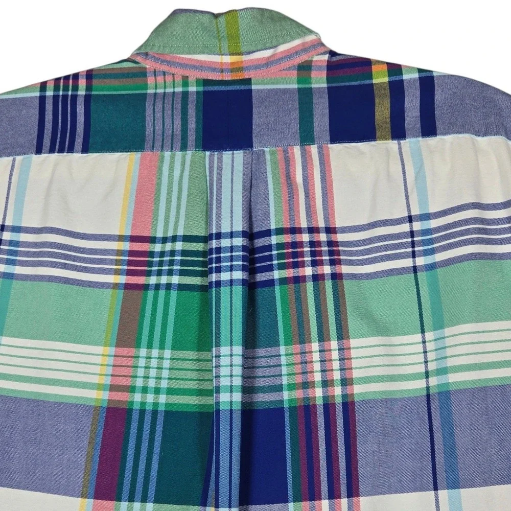Polo Ralph Lauren Button Down Shirt Mens XL Multi Color Plaid Classic Fit Cotton